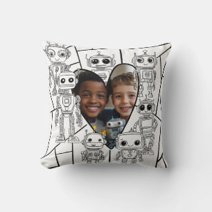 Robot Color-In Photo Cushion