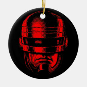 Robot Cop Helmet Ceramic Ornament