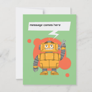 Robot Custom message Postcard