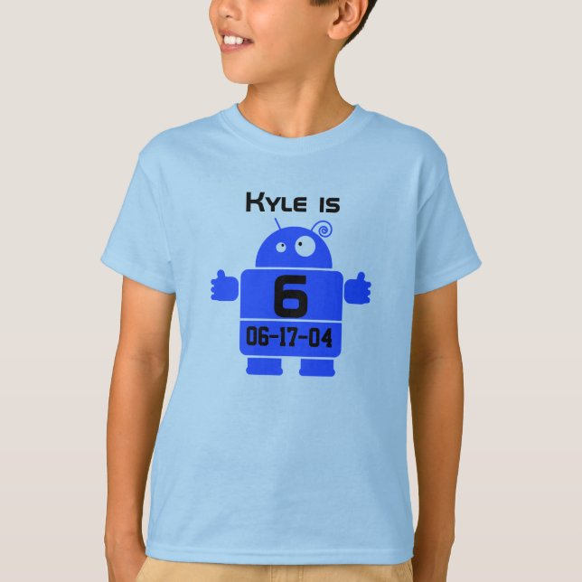 Robot Customisable Birthday T-shirt (Front)