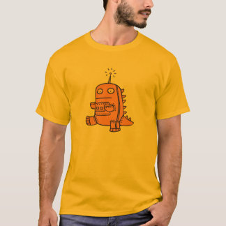 Robot Dino - Orange T-Shirt