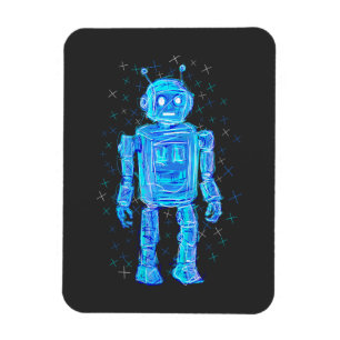 Robot Doodle: One-to-one retrofuturistic charm Magnet