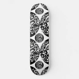 "Robot Dreams" B&W Abstract  Art Skateboard