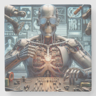 Robot Engineer Stone Coaster