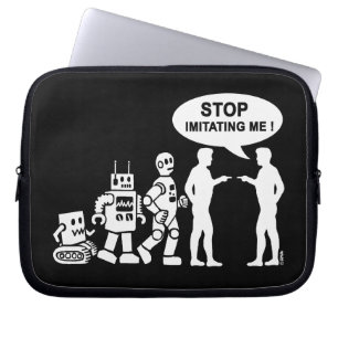 Robot evolution laptop sleeve