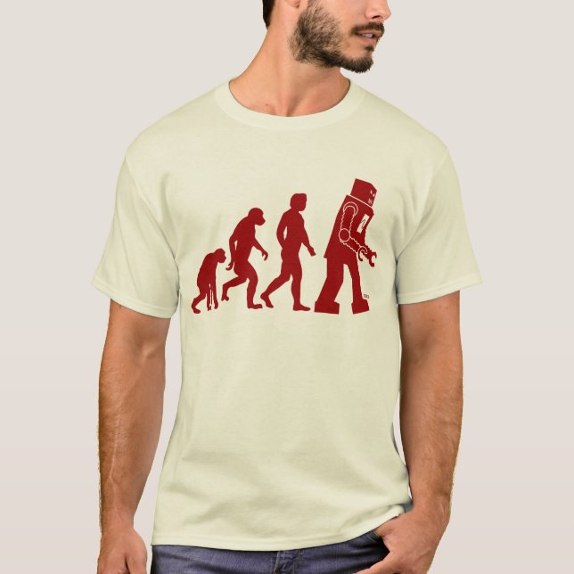 Robot Evolution of man into robot T-Shirt (Front)