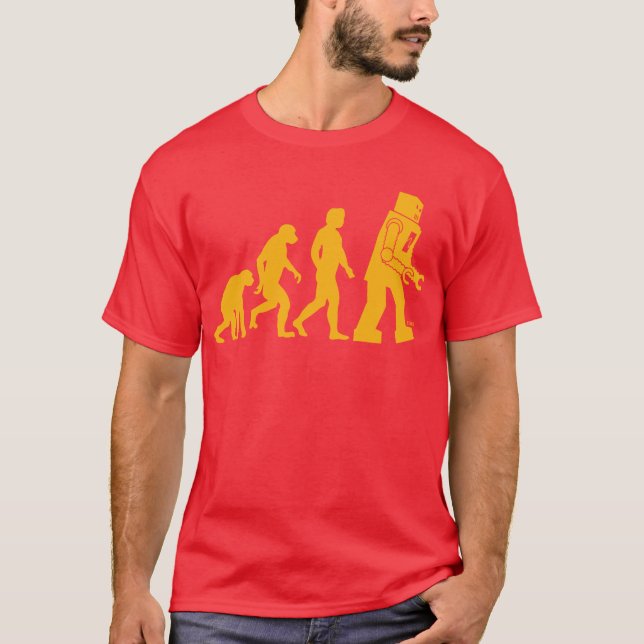 Robot Evolution Sheldon Cooper Big Bang Theory T-Shirt (Front)