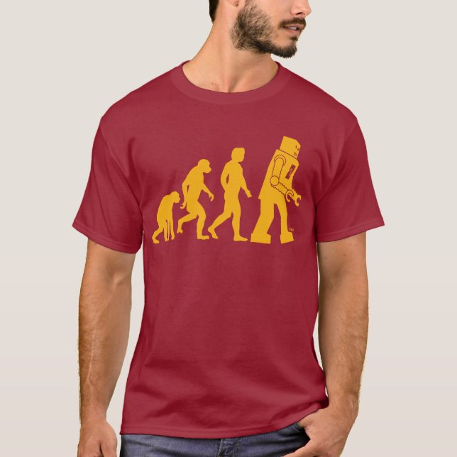 Robot Evolution Sheldon Cooper Big Bang Theory T-Shirt (Front)