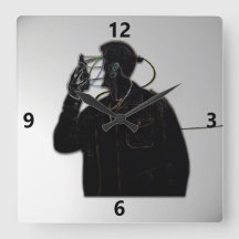 Robot Face Off Wall Clock