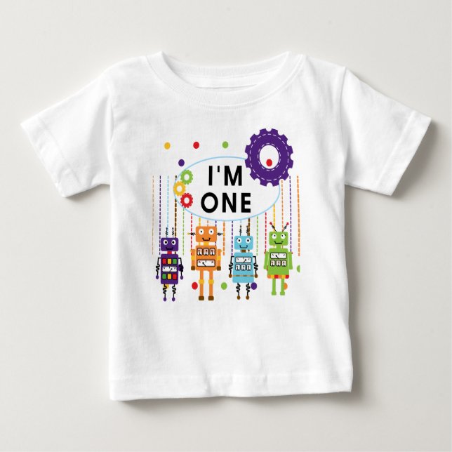 Robot First Birthday Tshirts and Gifts (Front)