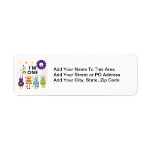 Robot First Birthday Tshirts and Gifts Return Address Label