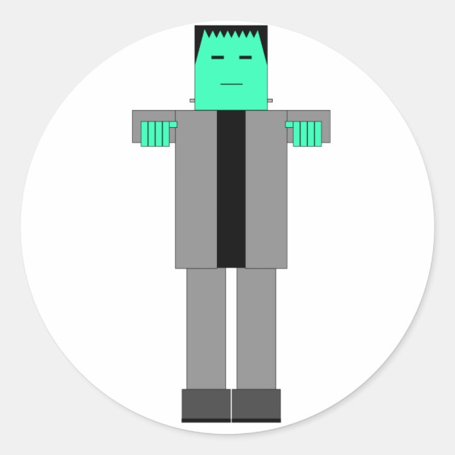 Robot Frankenstein Classic Round Sticker (Front)
