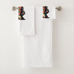  robot from the 1950s  bath towel set