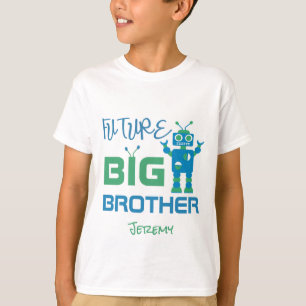 Robot Future Big Brother Boys Personalised Kids T-Shirt