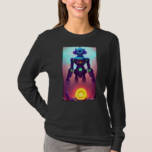 Robot Future Technology Science Sci Fi Machine 1 T-Shirt (Front)