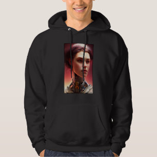 Robot Future Technology Science Woman Retro Vintag Hoodie