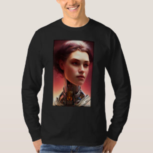 Robot Future Technology Science Woman Retro Vintag T-Shirt