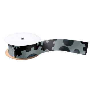 Robot Gears Pattern Satin Ribbon