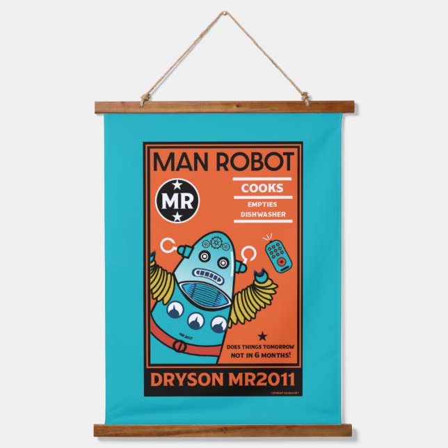Robot Gifts For Anniversary Or Wedding  Hanging Tapestry (Front)