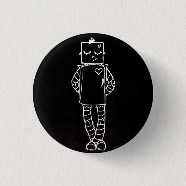 Robot Girl Button (Front)