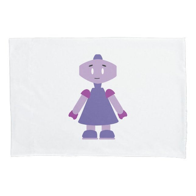 Robot girl cartoon pillowcase (Front)