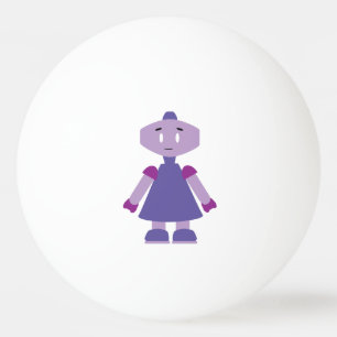 Robot girl cartoon ping pong ball