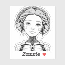 Robot Girl with Headphones