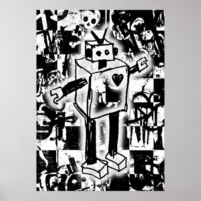Robot Graffiti Poster (Front)