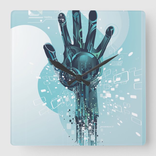 Robot Hand Wall Clock (Front)