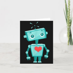 Robot Heart Valentine's Day For Kids Girls Card