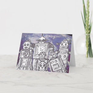 Robot Holiday 7 Card