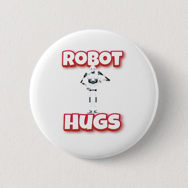 Robot Hugs 6 Cm Round Badge (Front)