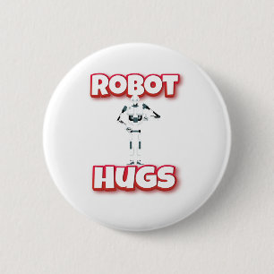 Robot Hugs 6 Cm Round Badge