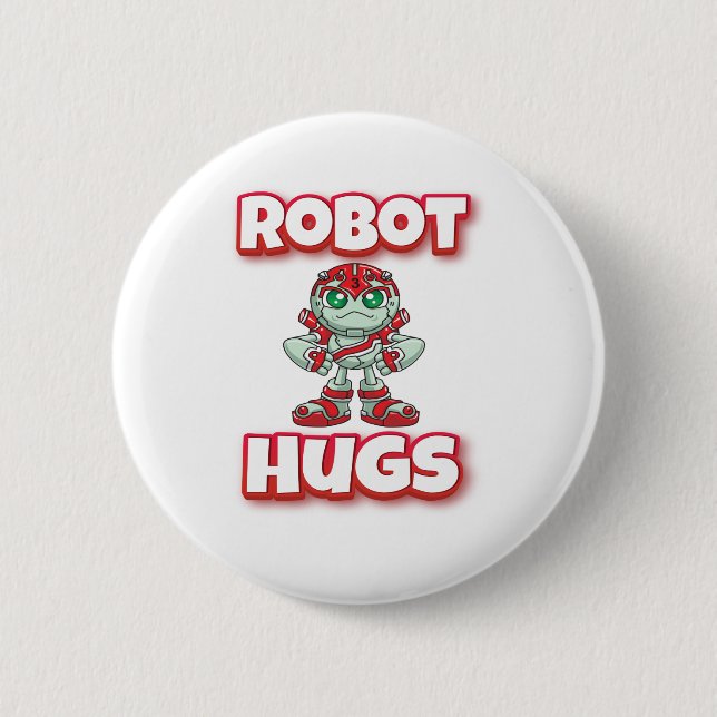 Robot Hugs 6 Cm Round Badge (Front)