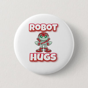 Robot Hugs 6 Cm Round Badge