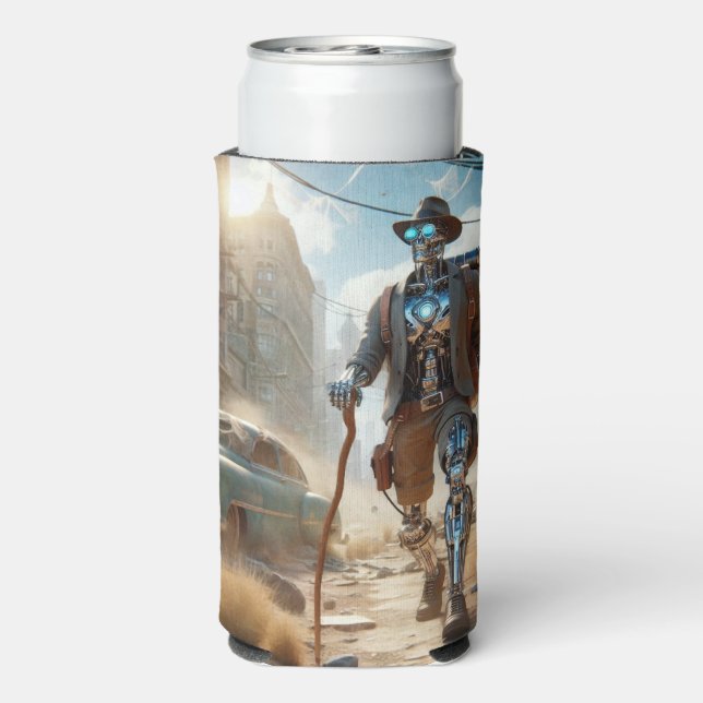 Robot in Ghost Town Seltzer Can Cooler (Seltzer Back)