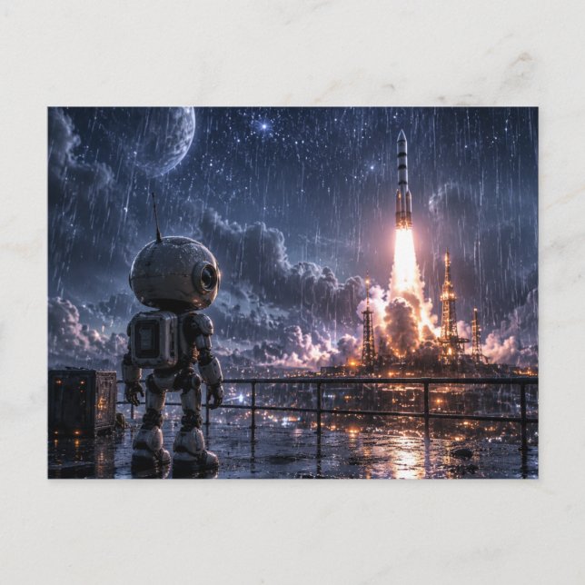 Robot in the Rain Space Mission in the Postcard (Front)