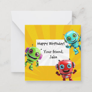 Robot Kids Gift Enclosure Card – Personalised 