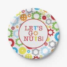 Robot Let's Go Nuts / Gears Paper Plates