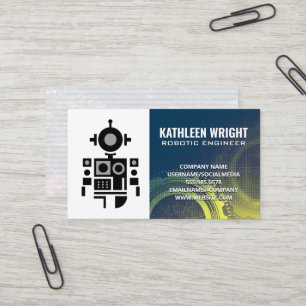 Robot Logo Modern Technology AI Business Card