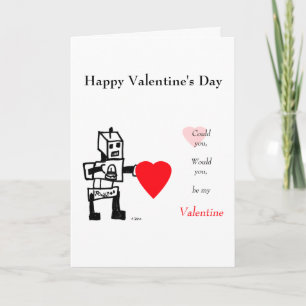 Robot Love, Be Mine Holiday Card