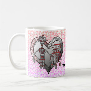 Robot Love custom name  mug 
