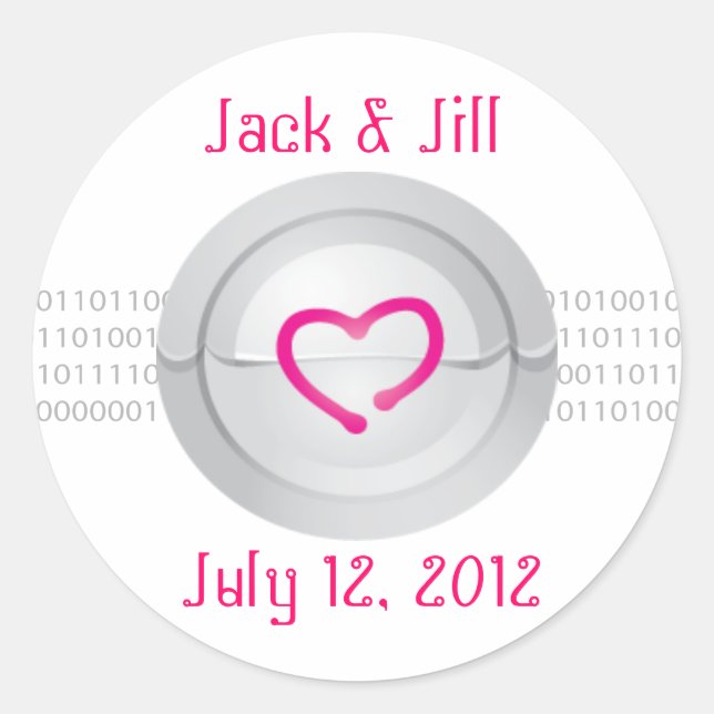 Robot Love Monogram Sticker (Front)
