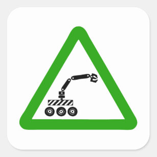 Robot Machine Sign Square Sticker