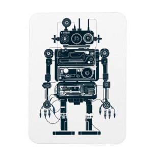 Robot Made of Retro Analogue Equipment  Magnet