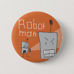 Robot Man 6 Cm Round Badge