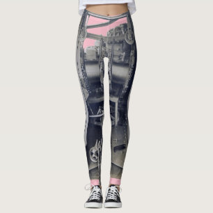 Robot Mechancial Engineering Gears Machinery Leggings