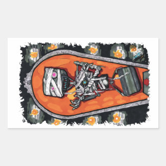 Robot mummy horror monster rectangular sticker