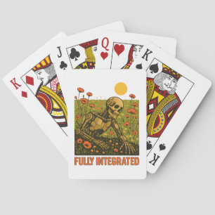 Robot Nature Flowers Blossom Field Playing Cards