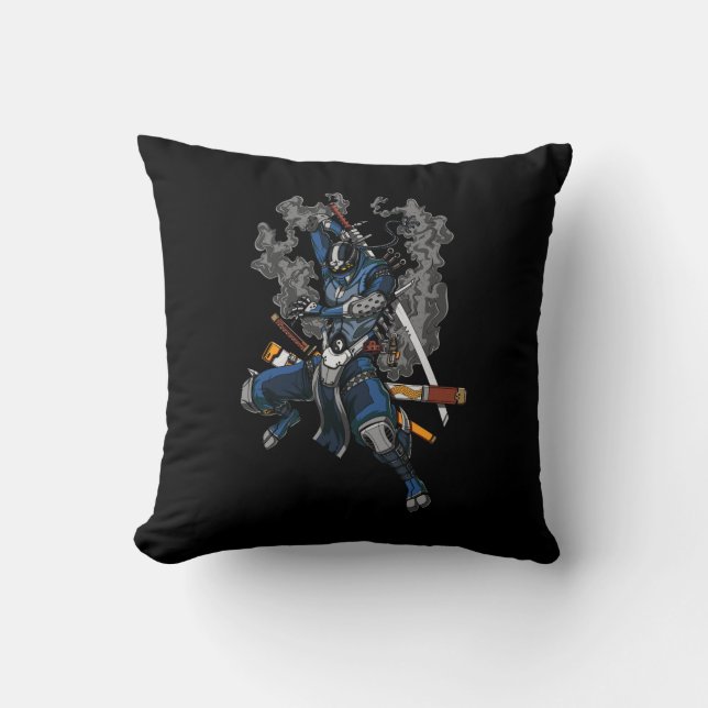 Robot Ninja Samurai Warrior Martial Arts Cushion (Front)